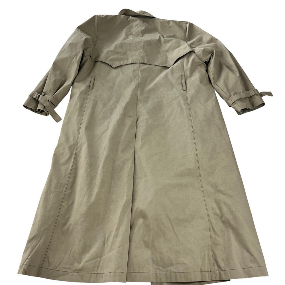 Vintage London Fog Coat Womens Size Large Wool Beige Navy Plaid Removable Lining - Picture 10 of 13